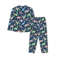 thumbnail image 2 of Uemuo Dinosaur Pattern Womens Pajama Sets,PJ Set for Women,Pajamas for Women Logo,Long Sleeve Pajama Set for Women,Soft Long Sleeve Top With Pants-Large, 2 of 9