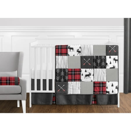 Sweet Jojo Designs Grey Black And Red Woodland Plaid And Arrow