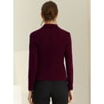 thumbnail image 4 of ChaqueDe Traje De ChaqueElástiCon Cuello De SolaPaOficiDe Trabajo PaMujer Rojo PúrpuM, 4 of 6