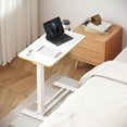 thumbnail image 2 of ACTIVESIT White 28"x16" Adjustable Overbed Bedside Table with Wheels Laptop Table Standing Computer Desk Portable Stand-up Work Station Cart Tray Side Table for Sofa and Bed, 2 of 8