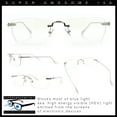 thumbnail image 2 of Rimless Rectangle Celtic Cross Luxury Fashion Blue Light Filter Clear Lens Eyeglasses Silver, 2 of 8
