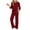 Wine, variant on Bloomae Womens Two Piece Matching Outfits Lounge Sets Casual Ribbed Knitted 3/4 Sleeve Basic Crew Neck Sweater and Pants Loose Oversized Comfy Sweatsuits Loungewear with Pockets Hot Pink L