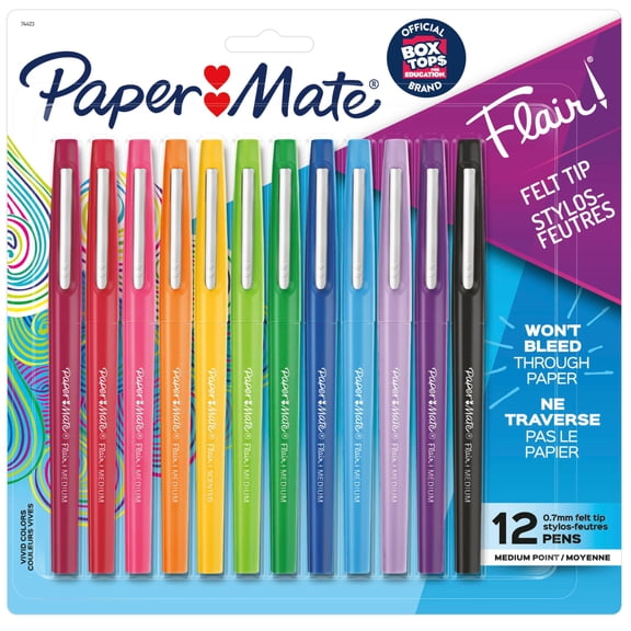 Paper Mate Flair Felt Tip Pen Set, #1 Teacher Choice, 0.7mm, 12 Count