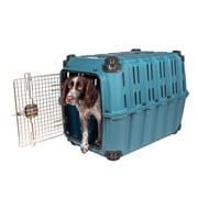 Mammoth Guardian Strong and Durable 36 Plastic Dog Kennel, Blue, Heavy-Duty Travel Crate