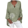 thumbnail image 1 of Blusa tipo camisa HUOGUO, talla grande, estampado floral, cuello en V, para mujer, 1 of 5