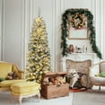 thumbnail image 2 of Gymax 6ft Pre-lit Pencil Snow Flocked Pencil Christmas Tree Holiday Decoration, 2 of 10