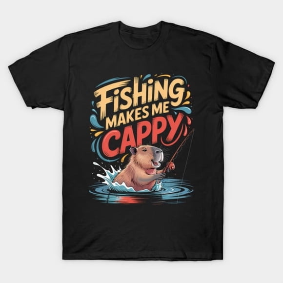Fishing Makes Me Cappy Fisherman Capybara Angler Sport Unisex T-shirt Z1236