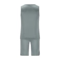 thumbnail image 4 of VBTAPA Mens Tracksuits 2 Piece Set Big and Tall Slim Fit Tank Top and Shorts Color Block Casual Sweatsuit Jogging Workout Sets Prime Sale Gray M, 4 of 6