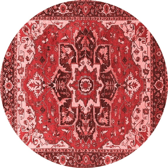 Ahgly Company Indoor Round Persian Red Traditional Area Rugs, 4' Round