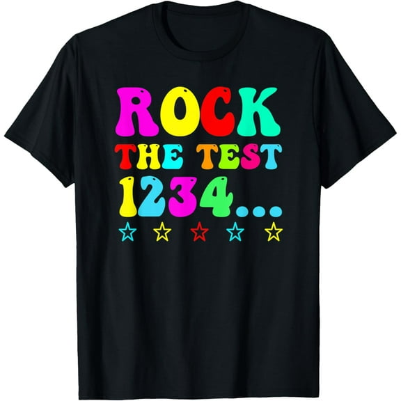 Testing 123 Cute Teacher Test Day Inspirational Colorful T-Shirt
