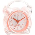 thumbnail image 1 of wonima44 Kids Alarm Clock, Quiet Design Cartoon Design Easy Setting Strong ABS Twin Bell Alarm Clocks Bedroom Desk Clock Analog Quartz Nightlight Clock for Bedroom Table Pink(Battery Not Included), 1 of 1
