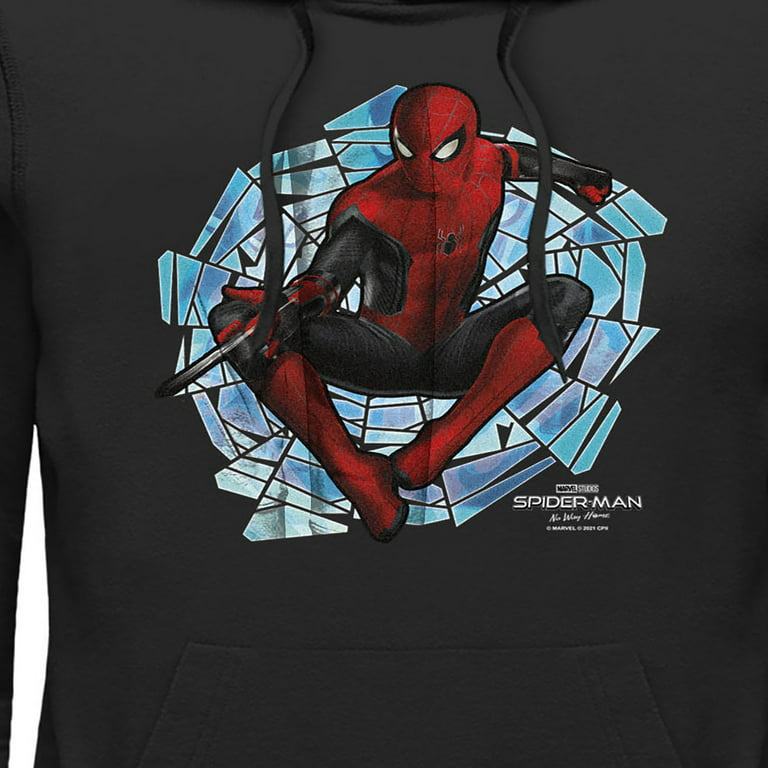 Men's Marvel Spider-Man: No Way Home Spinning Webs Pull Over Hoodie Black  Large
