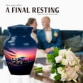 thumbnail image 4 of JAGASY Classic Car Miniature Urn for Ashes, Blue Small Urns for Human Ashes Keepsake, Sunset Purple & Pink Sky Decorative Urns for Siblings, Cremation Urn for Sister & Brother, (3 Inch), 4 of 7