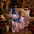thumbnail image 3 of Sleeping cat crescent moon stars navy Flannel Blanket for bedroom reading nook living room celestial nursery Home Decor dreamy pampas grass crystal art Gift for cat lovers, 3 of 9