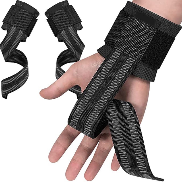Gym Straps Weight Lifting Straps With Wrist Protector Double Sided Grip Adjustable Gym Straps For Deadlifts Rows Pull Ups