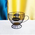 thumbnail image 4 of Creativa taza de café de hierro forjado con base en forma de cesta de adornos de metal para guardar cápsulas de café, 4 of 6