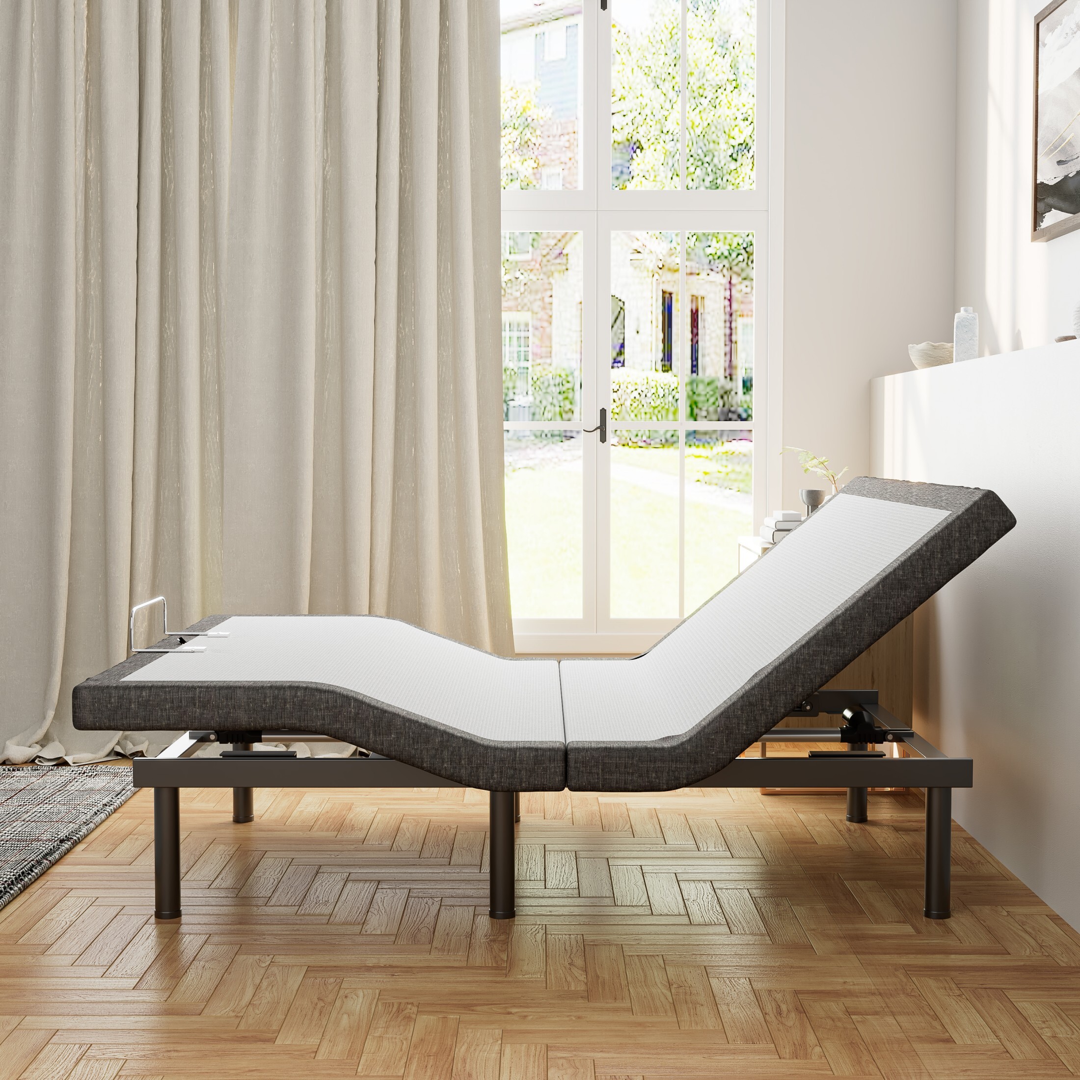 Cottinch Adjustable Bed Base Frame Twin Size for Stress Management with Massage, Remote Control,Adjustable Legs
