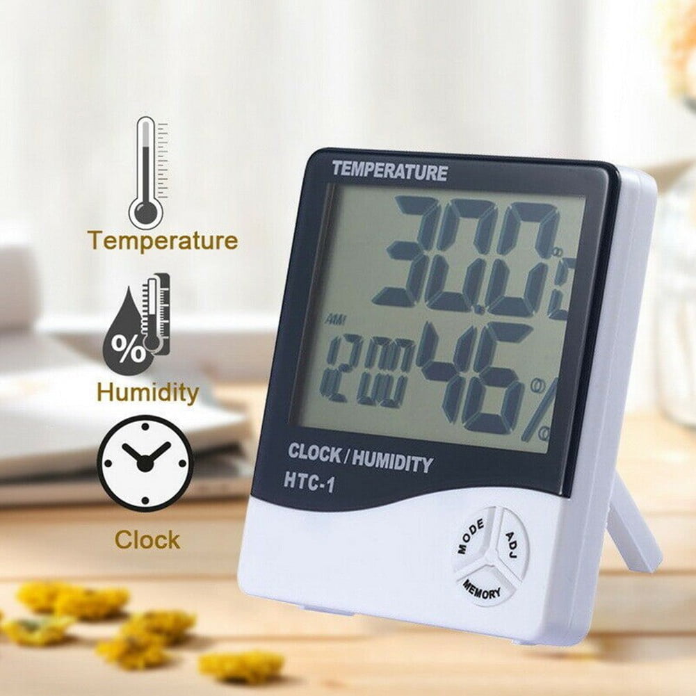 Thermometer Indoor Digital LCD Hygrometer Temperature Humidity Meter Alarm Clock 