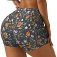 thumbnail image 2 of Kdxio Wildflowers Print Workout Shorts for Women Seamless Soft Smooth Gym Yoga Scrunch Active Shorts, 2 of 9
