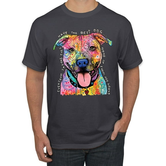 Dean Russo Best Dog Dog Lover Men's Graphic T-Shirt, Charcoal, 3X-Large