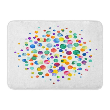 - GODPOK Color Dot Watercolor Rainbow Colored Confetti Scattered Around Colorful Party Abstract Brush Rug Doormat Bath Mat 23.6x15.7 inch