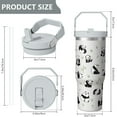 thumbnail image 5 of 1pc Panda Lover 30oz Tumbler with Straw & Handle - Insulated Stainless Steel Cup | Holiday Gift for Man Women (Christmas, Valentine's, Birthday), 5 of 7
