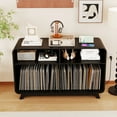 thumbnail image 6 of Record Player Stand with Charging Station USB Ports with Vinyl Storage Cabinet Holds Up to 350 Albums Modern Living Room Table, 6 of 8