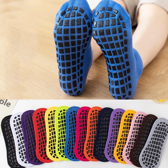 Up to 65% off!Socks for Men's And Women's Universal Solid Color Non-Slip Floor Socks Yoga Tramp