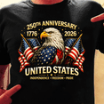 thumbnail image 2 of 250th Anniversary United States T Shirt 1776 2026, Patriotic Eagle American Flag Shirt, Independence Freedom Pride Tee, USA 250 Years Celebration Gift, 2 of 6