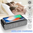 thumbnail image 3 of Digital Alarm Clock Wireless Charger Dock Mirror Face Clock with Thermometer, 3 of 4