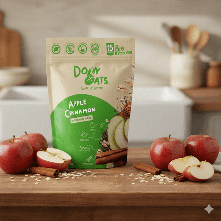 Dozy Oats Apple Cinnamon Overnight Oats, 15-Serving Bulk Bag (26.5 oz), Gluten Free, No Added Sugar, Source of Protein & Fiber
