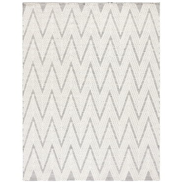SAFAVIEH Natura Paula Zig-Zag Area Rug, Ivory/Black, 9' x 12'
