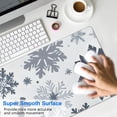 thumbnail image 4 of Long Mouse Pads for Desk,Blue Christmas Snowflake Pattern Desk Mats on Top Of Desks, Desk Mouse Pad Extra Large with 3mm Non-Slip Base and Stitched Edge for Gaming,Office,Work,Home 31.5x11.8in, 4 of 5