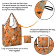 thumbnail image 4 of 5 Pack Foldable Shopping Bag,Halloween Cats and Brooms Pattern Reusable Grocery Bags with Pockets,Large Reusable Tote Bags with Handles Waterproof & Lightweight, 4 of 6