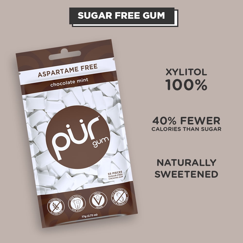 PUR Gum Sugar Free Chewing Gum 100 Xylitol Vegan Aspartame