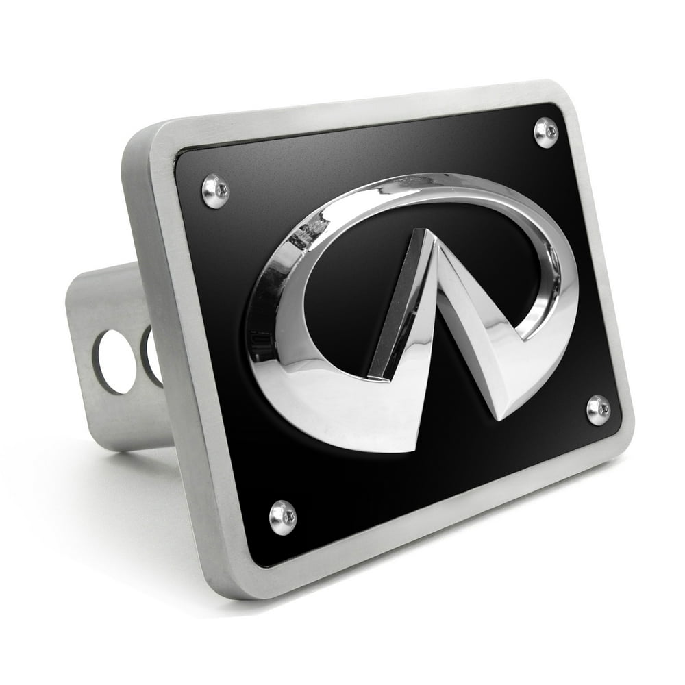 INFINITI 3D Chrome Logo on Black Billet Aluminum 2 inch Tow Hitch Cover