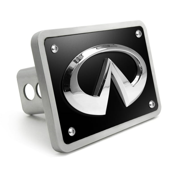 INFINITI 3D Chrome Logo on Black Billet Aluminum 2 inch Tow Hitch Cover