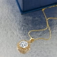 thumbnail image 3 of Gem Stone King 10K Yellow Gold Pendant with Chain Cushion Moissanite (2.40 Cttw), 3 of 5