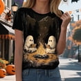 thumbnail image 2 of TOWED22 Halloween Shirts for Women T Shirt Holiday Ghost Graphic Crewneck Short Sleeve Tee Tops(Beige,XXL), 2 of 6