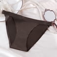 thumbnail image 2 of Gibobby Calzones para mujer sexy Ropa interior Sexy de cintura alta de seda helada sin costuras a la moda para mujer, ropa interior de Color sólido, bragas para mujer(Marrón,G), 2 of 4