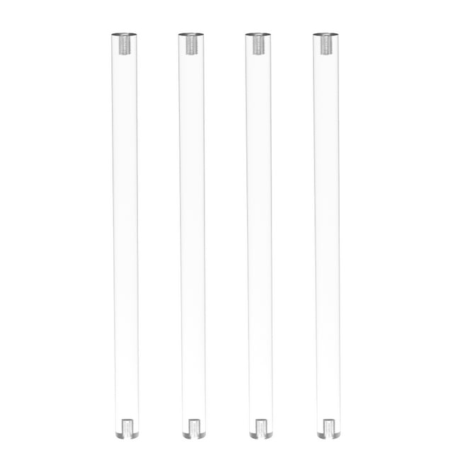 FixtureDisplays® 25mm (nominal 1") Diameter X 30" Long M6 x 1.0mm pitch Threaded Acrylic Rod Plexiglass Stick Clear Lucite Transparent Dowel Rods for DIY Crafts 10135-30"-4PK