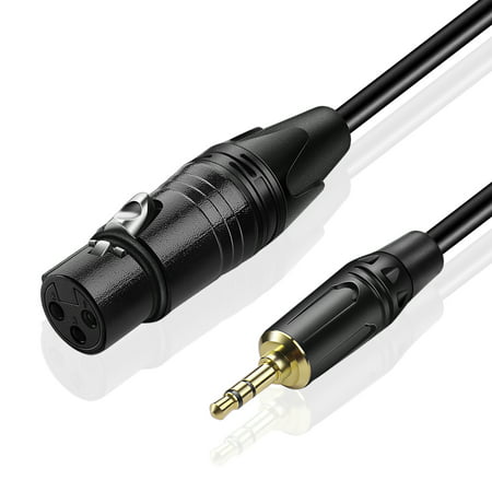 3.5mm (1/8 inch) to XLR Cable (10FT) Male to Female TRS Stereo Headphone AUX Audio Jack Plug Converter Wire Cord for Laptop, Tablet, Audio