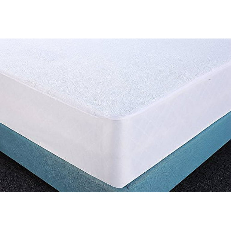 Utopia Bedding Bamboo Waterproof Mattress Protector Twin Mattress Cover Breathable Fitted Style with Stretchable Pockets, White