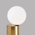 thumbnail image 1 of Marca Amazon: lámpara de escritorio de mesa de salón con globo de cristal moderno con bombilla LED, acabado de latón, 1 of 5