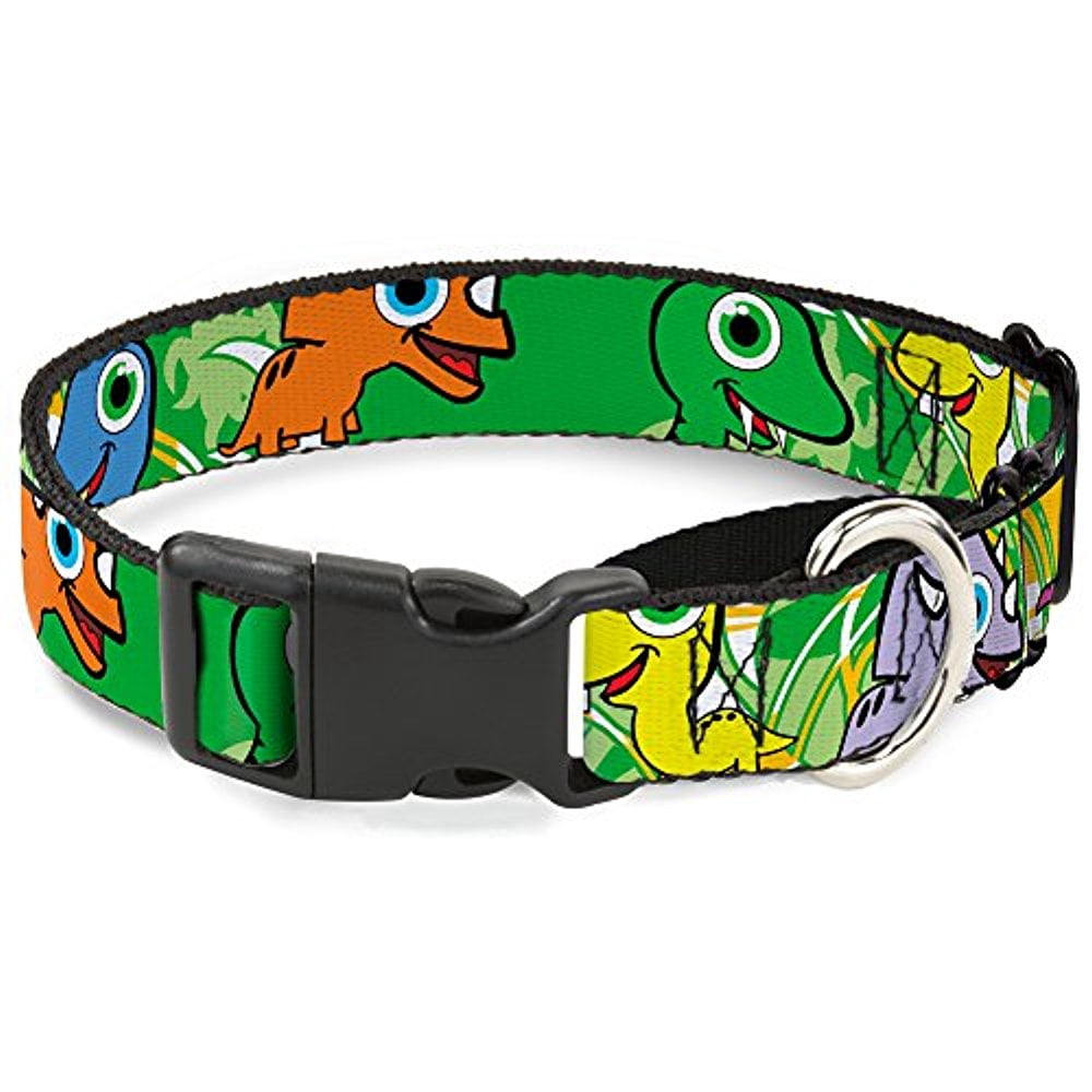 Buckle-Down Cute Dinosaurs Yellowith Green Martingale Dog Collar