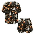 thumbnail image 5 of Jeiento Halloween Pajamas Set with Pocket Loungewear Set for Women Breathable Pjs Outfits 2 Pieces Sleepwear Top and Shorts for Party Ghost Black Cat Pumpkin Sleep Shirt & Jogger, Size 3XL, 5 of 7