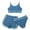 Navy, variant on Girls 3-Piece Bikini Swimsuit with Shorts, Printed Sport Bathing Suit Set for Kids and