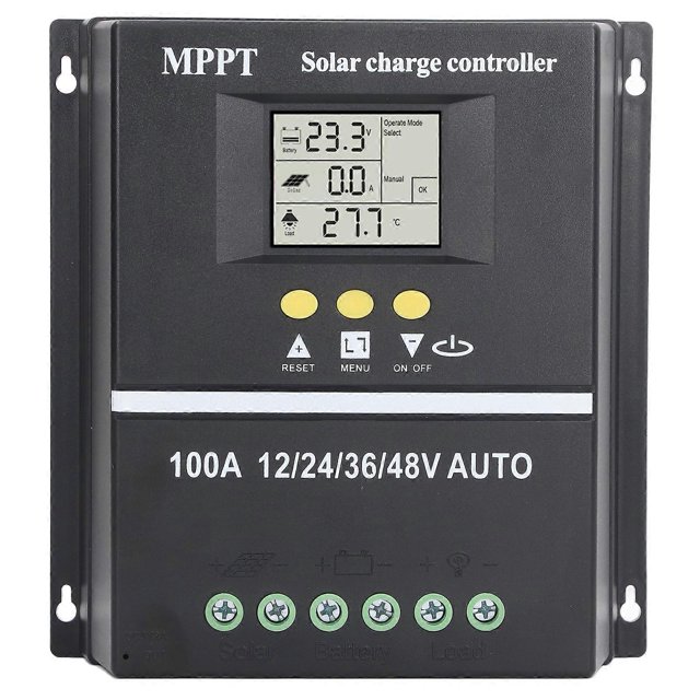 Contrôleur de charge solaire MPPT, double port USB, écran LCD rétroéclairé, régulateur de panneau solaire 12 V, 24 V, 36 V, 48 V, adaptatif