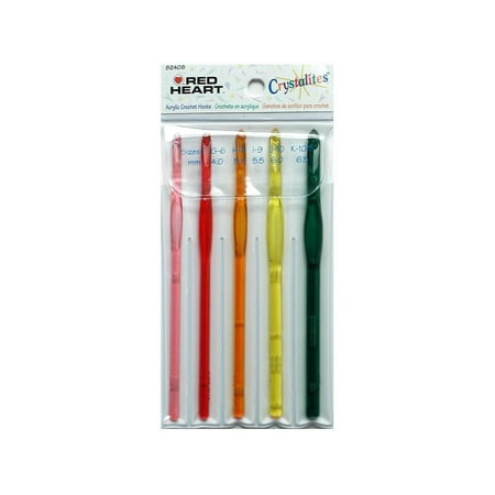 Red Heart Crystalites Crochet Hook Set SzG,H,I,J,K