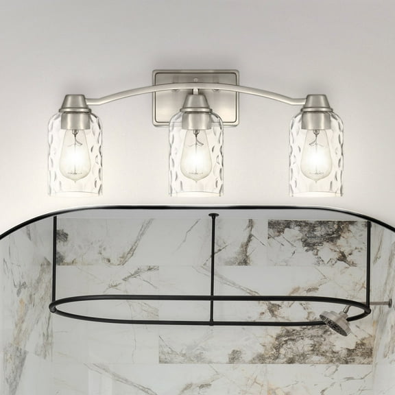 Luxury Classic Bath Light, Large Size: 9.00''H x 21.50''W, with Casual Style Elements, Brushed Nickel Finish, UQL4421 from the Ravensburg Collection by Urban Ambiance